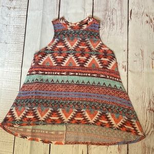 Almost Famous razor back Aztec Print knit Tank